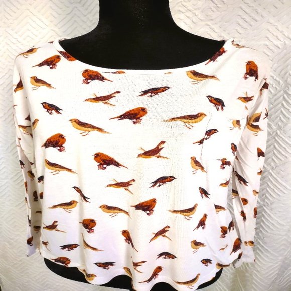 Bird All Over Patterned Long Sleeve Shirt - Picture 2 of 8